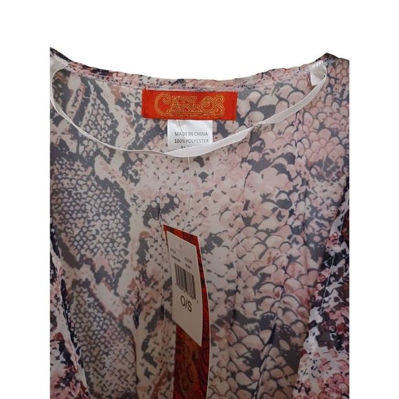 Carlos Santana Kimono Sheer Long with Tie Color Blush Size OS - Picture 2 of 3